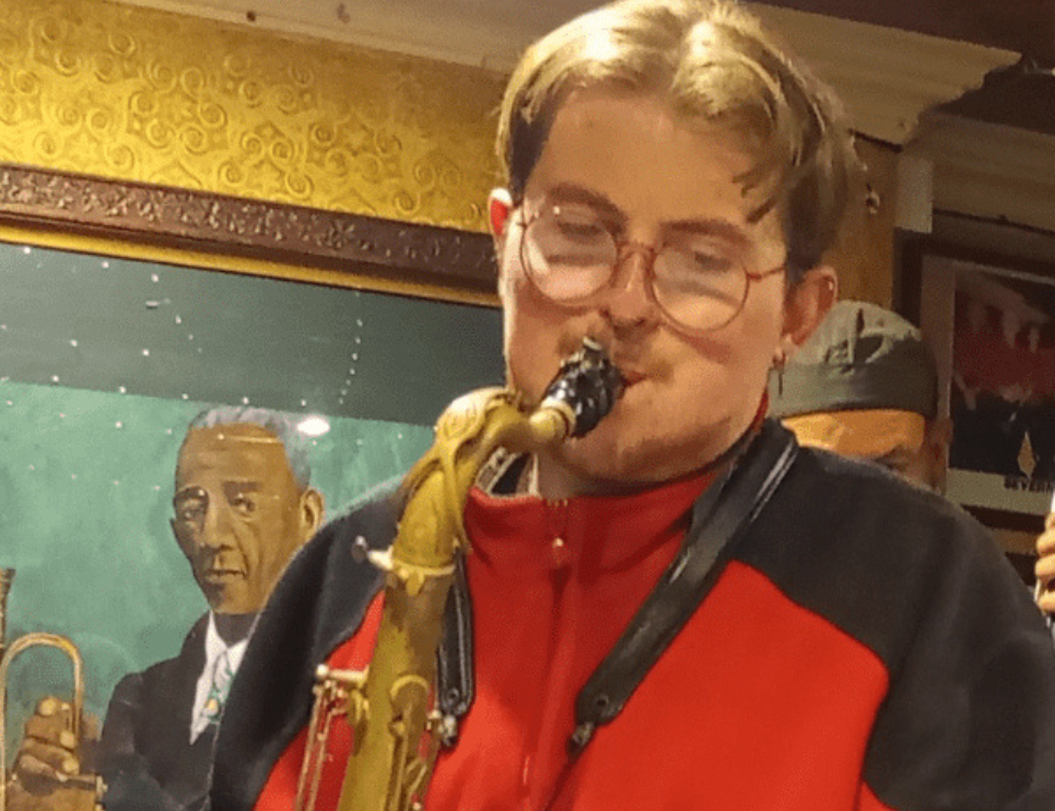 A musician playing the saxaphone